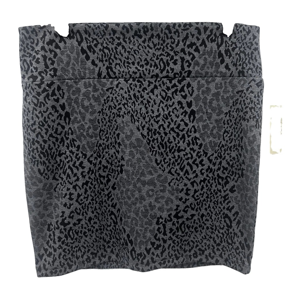 Black/Gray Leopard stretchy Mini Skirt XL Y2k Indie Sleaze Neo-grunge Punk NWT